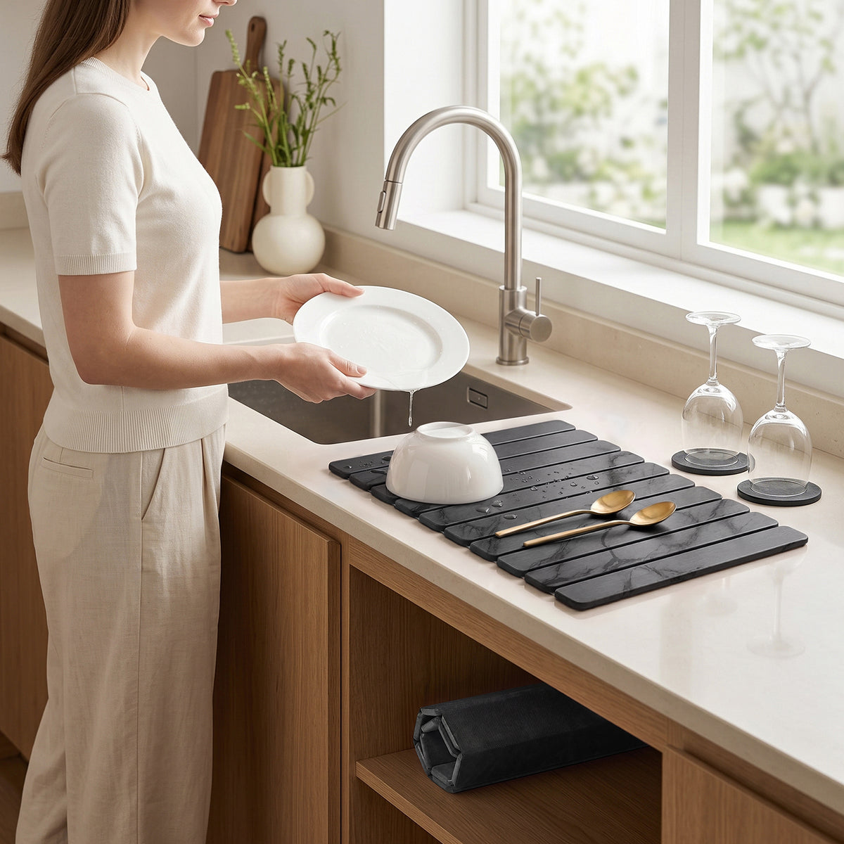 Foldable Stone Dish Drying Mat