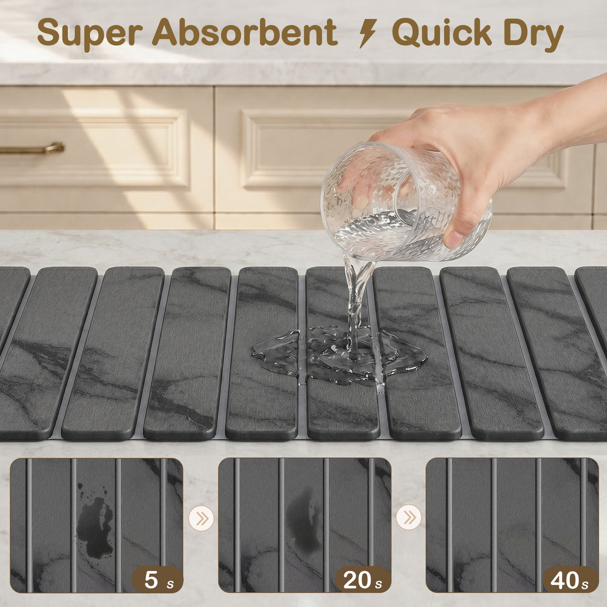 Foldable Stone Dish Drying Mat
