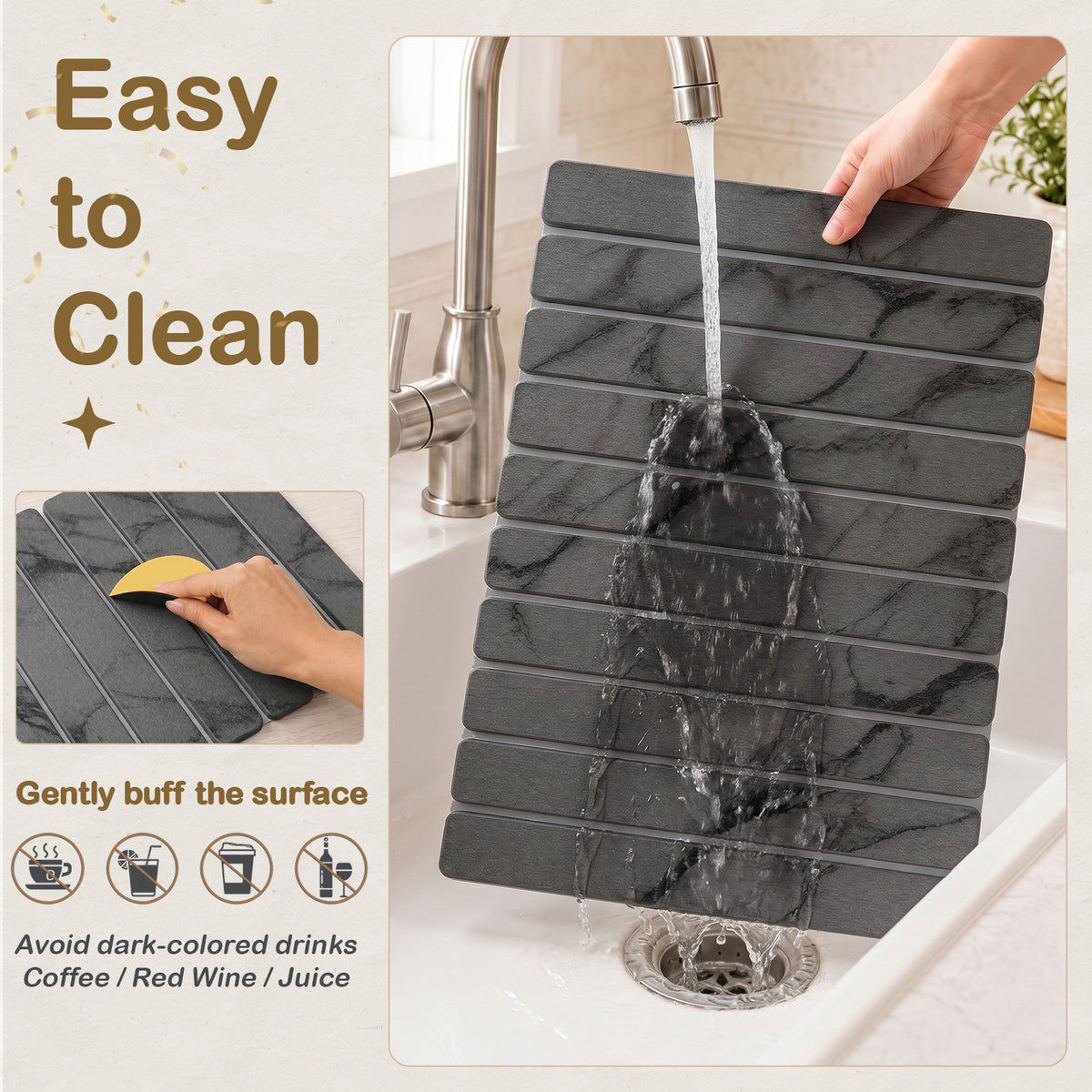 Foldable Stone Dish Drying Mat