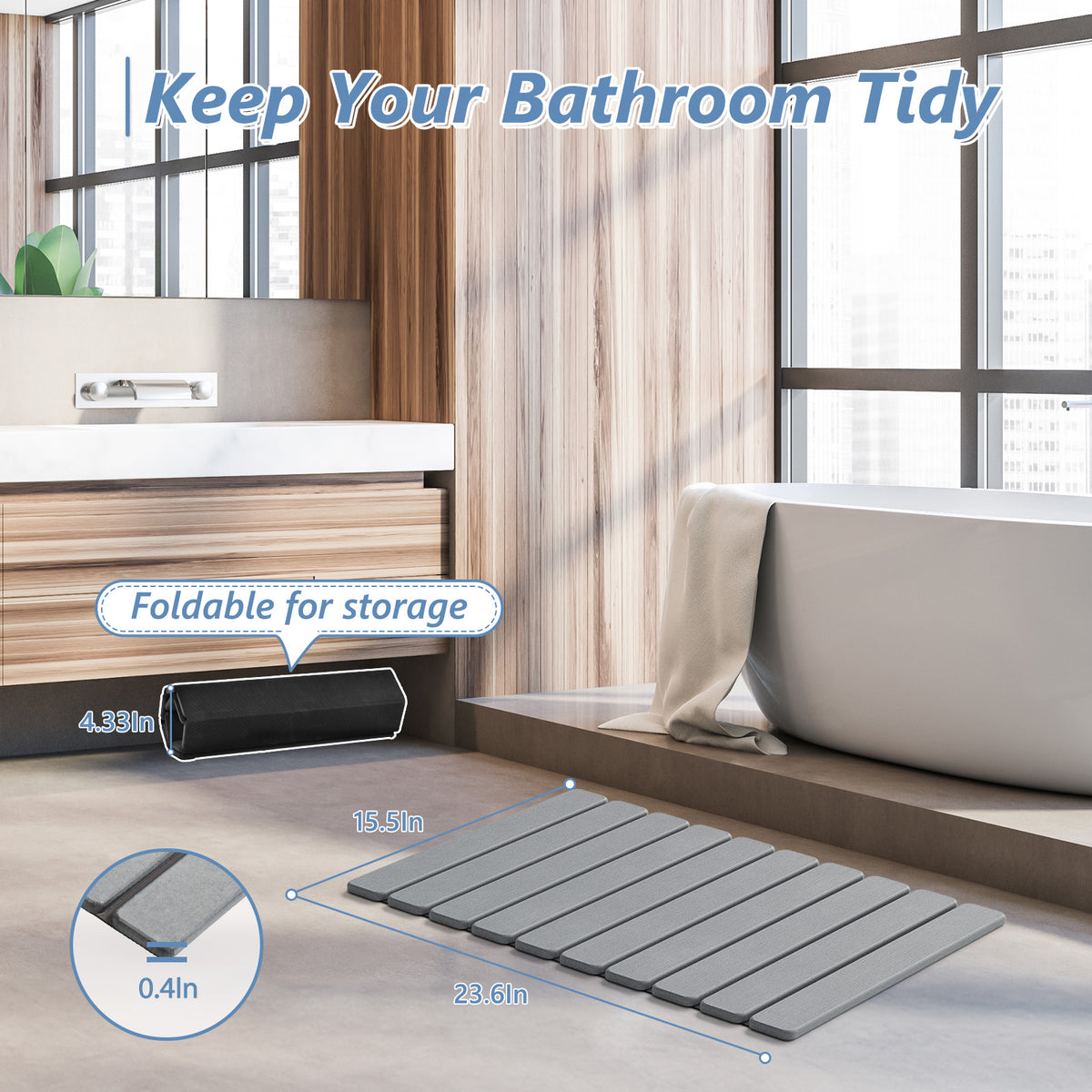 Foldable Stone Bath Mat