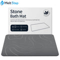 MeltStep Stone Bath Mat for Bathroom, Diatomaceous Earth Shower Mat, Quick Dry, Grey | Fast Drying, Super Absorbent, Natural Diatomaceous Earth, Non-Slip Design, Easy to Clean