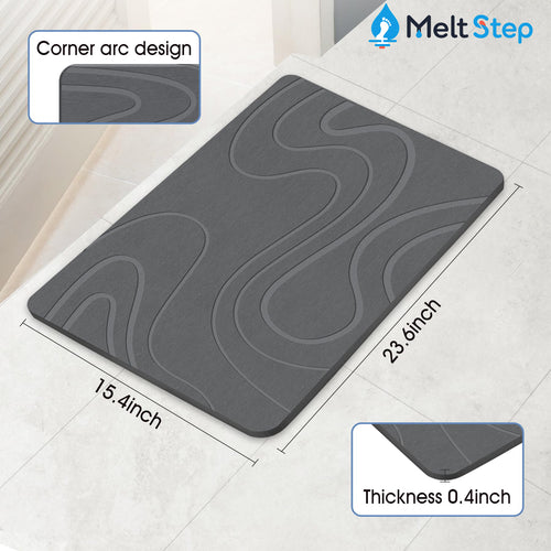 MeltStep Stone Bath Mat Diatomaceous Earth Shower Mat Non-Slip Super Absorbent Diatomite Stone Bath Mats for Bathroom Floor Quick Drying Natural Easy to Clean | Fast Drying, Super Absorbent, Non-Slip Design, Easy to Clean, Durable Diatomaceous Earth